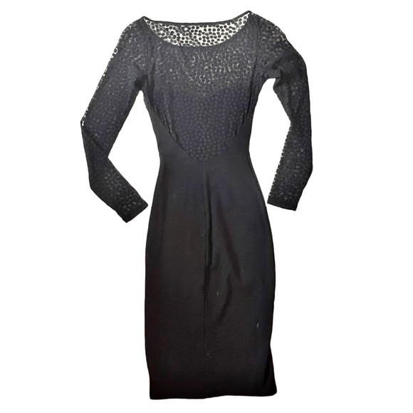 💚3/$15💚 American Apparel| SMALL | Black Polka Dot Mesh Midi Long Sleeve - Picture 5 of 8